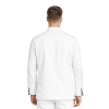 Bluza kucharska biała długi rękaw lamówka bordowa roz.3XL